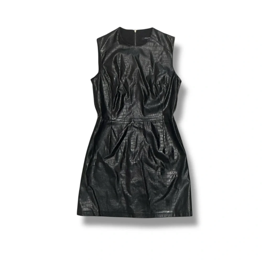 **NWOT**French Connection Sundae Croc Embossed Faux Leather Mini Dress - Picture 1 of 3